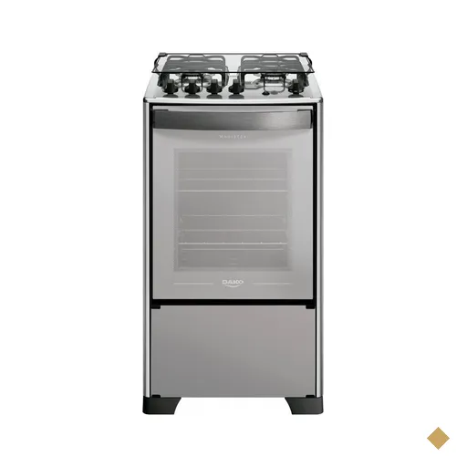 Fogão 4 Bocas Dako Magister Style Bivolt Mesa Inox Espelhado - Preto