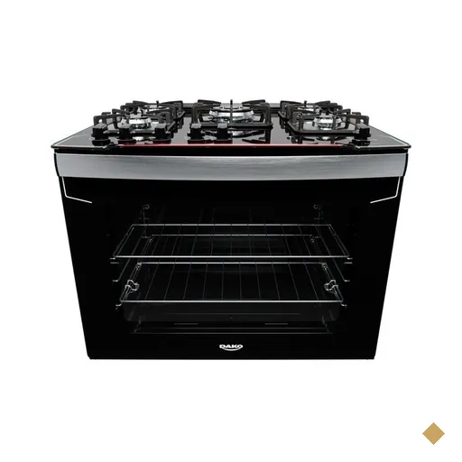 Fogão de Embutir 5 Bocas Preto com Mesa de Vidro Dako Diplomata Bivolt