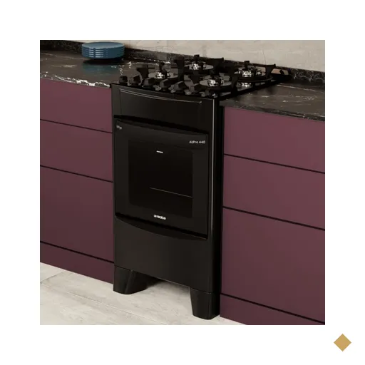 Fogão 4 Bocas a Gás/Elétrico com AirFryer 127V Alpro 440 Realce CR231 Preto