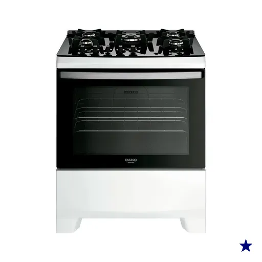Fogão Dako Supreme Glass 5 Bocas Branco com Mesa de Vidro e Tripla Chama