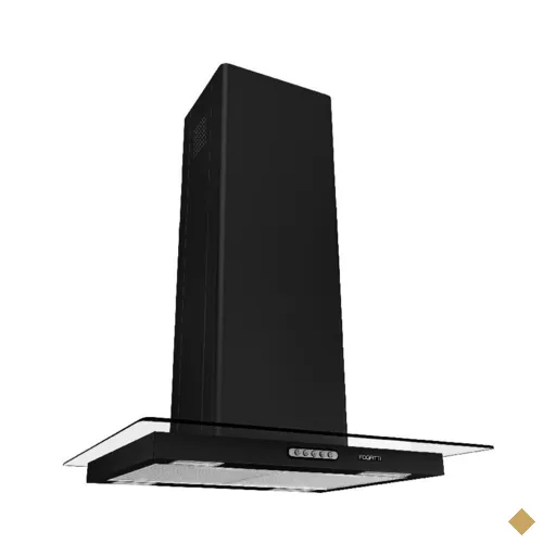 Coifa Fogatti Ilha Black Vidro Reto 60 cm