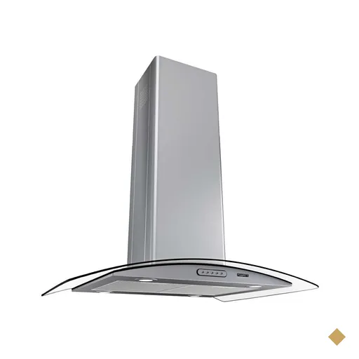 Coifa Ilha Vidro Curvo Inox 75cm - Fogatti