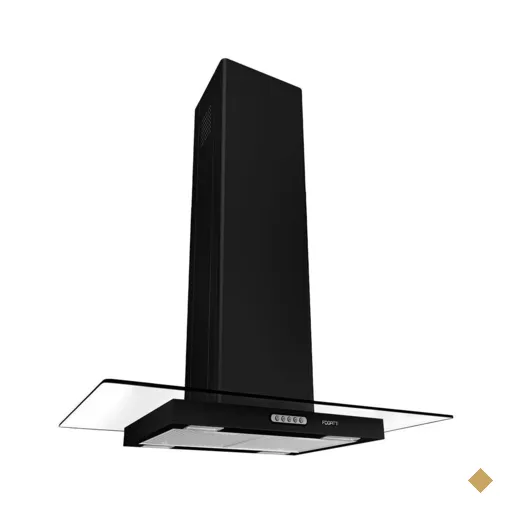 Coifa Fogatti Ilha Black Vidro Reto 90cm