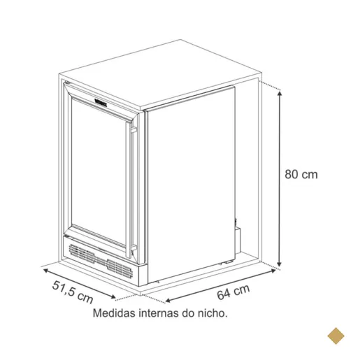 Adega Cave Top Light-In 100 S40 Inox Porta Invertida 220 V