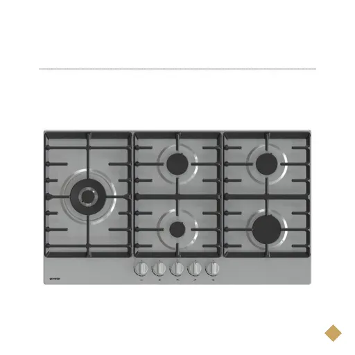 Cooktop a Gás Gorenje 5 Queimadores 90cm GW951X-BR - 220V