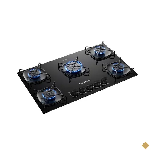 Cooktop a Gás Continental 5 Bocas, Mesa de Vidro, Acendimento Automático -…