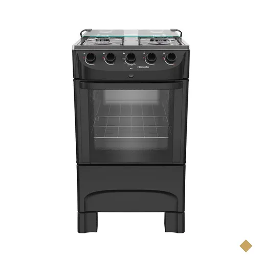 Fogão a Gás 4 Bocas Mueller, Mesa Inox, Acendimento Automático, Preto -…