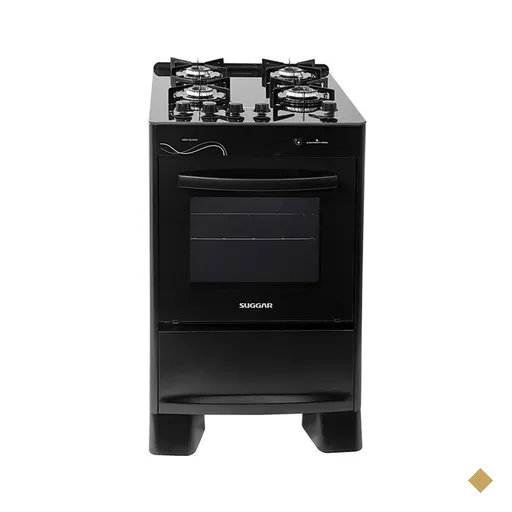 Fogão a Gás 4 Bocas Suggar Neo Glass, 4 Queimadores, Bivolt, Preto