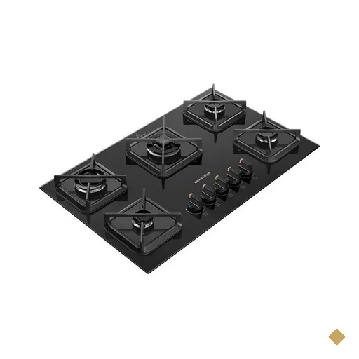 Cooktop 5 Bocas a Gás Brastemp, Grades ferro fundido, Chamas Especiais -…