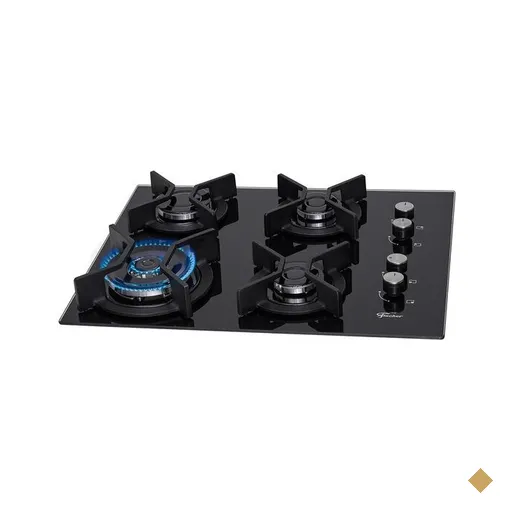 Cooktop a Gás 4 Bocas Fischer Infinity, Mesa de Vidro, Preto - 26297-57076
