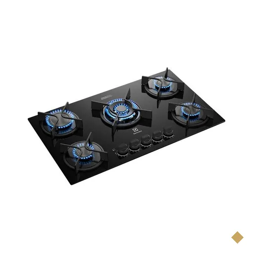 Cooktop 5 Bocas a Gás Electrolux Mesa de Vidro Experience Multi Chama - KE5GC