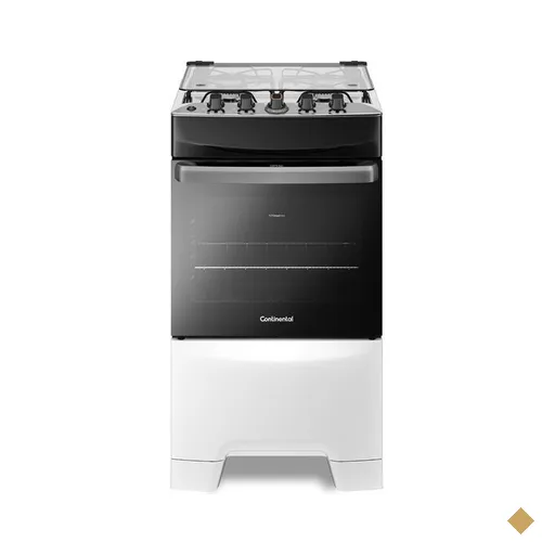 Fogão a Gás de Piso 4 Bocas Continental, Mesa de Inox, Branco - FC4IB