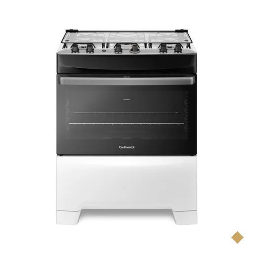 Fogão a Gás de Piso 5 Bocas Continental, Mesa de Inox, Branco - FC5IB