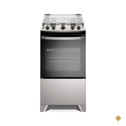 Fogão 4 Bocas Electrolux, Mesa Inox, PerfectCook, VaporBake®, Cinza - FE4IG