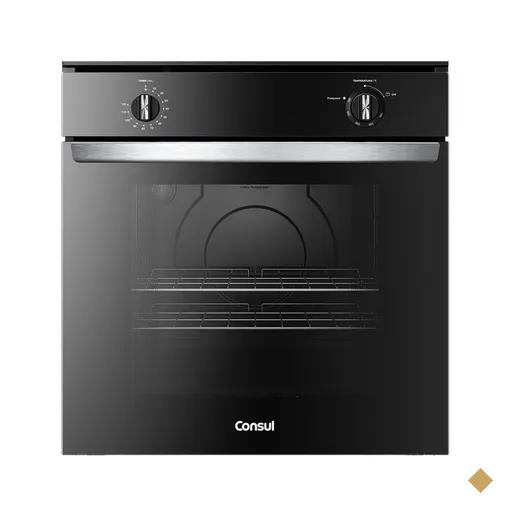 Forno de Embutir a Gás Consul 78 Litros Preto com Grill e Timer Sonoro -…