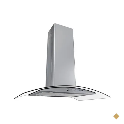 Coifa de Ilha Nardelli, 90 cm, Vidro Curvo, Inox - CIVC90