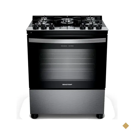 Fogão Brastemp 5 Bocas Cor Inox Com Mesa de Vidro, Turbo Chama e Timer -…