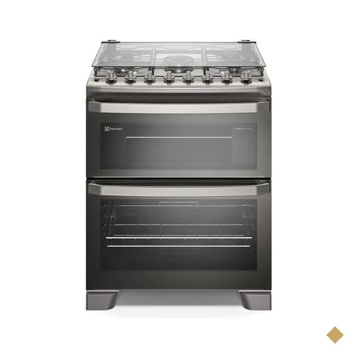 Fogão a Gás Electrolux 5 Bocas, Duplo Forno, PerfectCook360, VaporBake - FE5DC