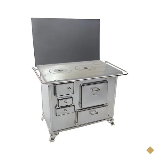 Fogão à Lenha com Gabinete N2 Clarice, Ferro Fundido, Inox