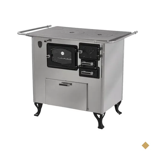 Fogão à Lenha N1 Fornos Pinhal, Chapa Ferro Fundido, Inox