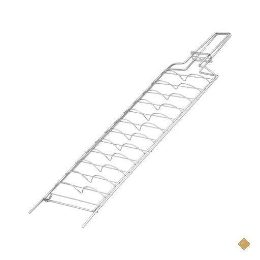 Grelha para Pães de Alho 74x15,5x3cm Churrasco Petiscos Arame de Aço Cromado…