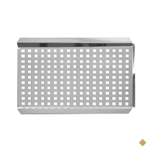 Grelha Perfurada para Carnes e Vegetais 37x29cm Aço Inox com Canaletas para…