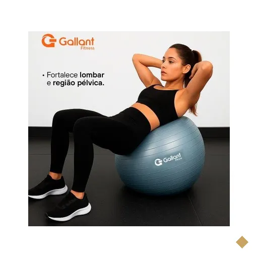 Bola de Pilates 55cm Yoga e Abdominal Com Bomba Gallant (GBP55AECBA-AZ)