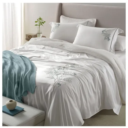 Jogo de Cama Casal com 04 Peças Aster Branco - Karsten