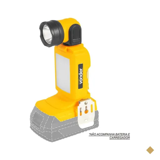 Lanterna de LED bateria intercambiável de 18 V sem bateria e sem carregador…