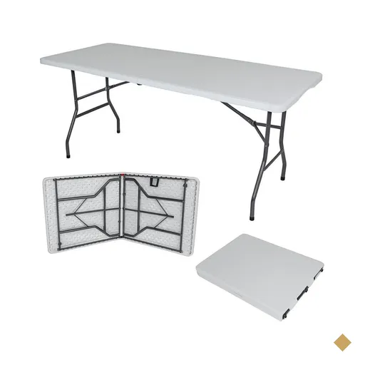 Mesa Dobrável Gallant Vira Maleta Portátil 1,52m Branco com Alça…