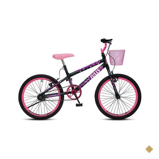 Bicicleta Colli Jully, Aro 20, Freio V-Brake, Preto Fosco/Rosa