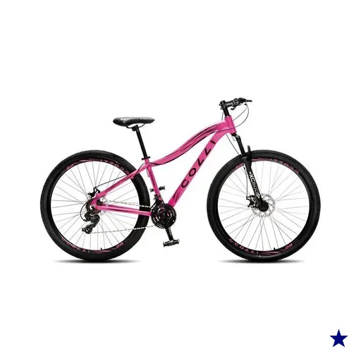 Bicicleta Colli Eudora Aro 29 Aero Freio a Disco Quadro 15,5 Rebaixado Rosa Neon