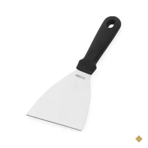 Espátula Raspadora Preta 23x10cm Chapa Lanche Aço Inox Cozinha Profissional