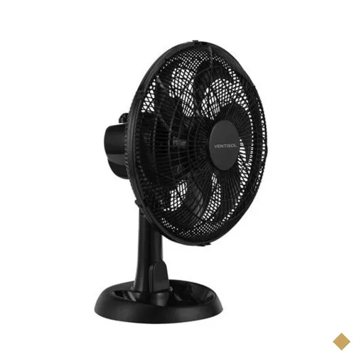 Ventilador Ventisol Turbo Eco 30 cm, 52 Watts, 6 Pás, Preto