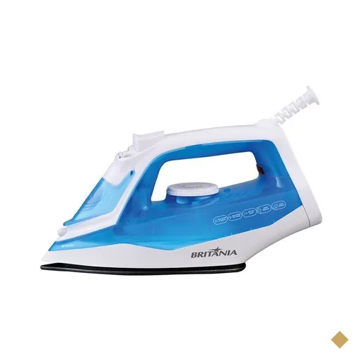 Ferro a Vapor Britânia, Base Antiaderente, Azul/Branco