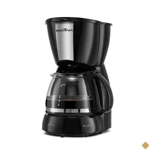 Cafeteira Elétrica Britânia, 600mls, 750W, com Filtro Permanente, Preta - CP15