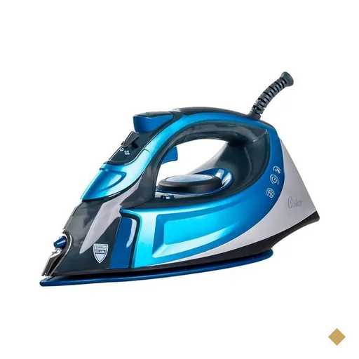 Ferro a Vapor Oster Turbo Steam, Base Cerâmica Extra Grande, Azul