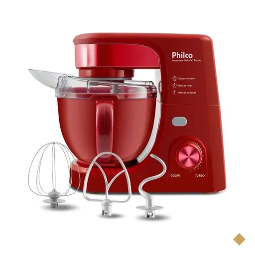 Batedeira Planetária Philco 4,5 Litros, 700W, Vermelha - PHP500V Turbo