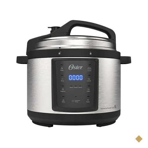 Panela de Pressão Elétrica Digital Oster 5L, 900W, Inox - OPAN920
