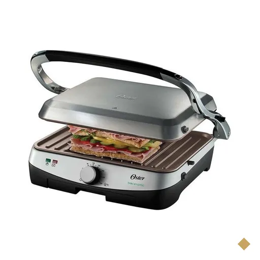 Grill Sanduicheira Oster Bioceramic, Antiaderente, Ajuste de Temperatura - 4881
