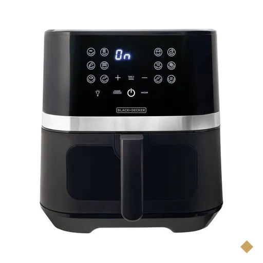Fritadeira Sem Óleo Black & Decker Gourmand Gris, 1700W, 7 Litros, Preto