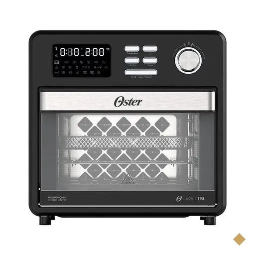 Forno e AirFryer 15L Oster Compact 2 em 1 com 21 Funções - OFOR160