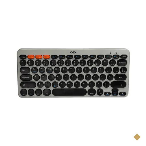 Teclado Bluetooth Retrô Plus TC510 Cinza OEX