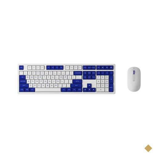 Kit gamer teclado/mouse Akko MX108 - Branco e Azul