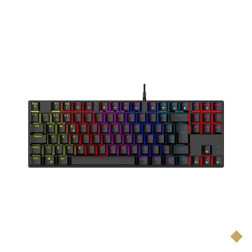 Teclado Gamer Mecânico Royal Cross TKL Blue Switch ABNT2 RGB Preto Warrior -…