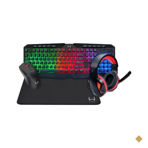 Kit Gamer Air Drop 4 em 1 Teclado + Mouse + Headset e Mousepad Warrior - TC304
