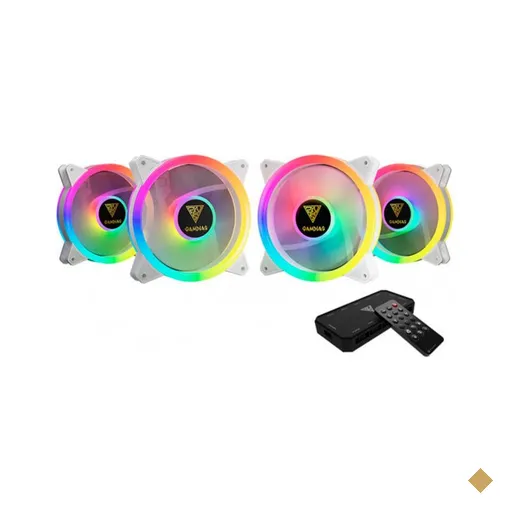 Kit 4 Fans Rgb Aeolus Com 4 Fans Gamdias