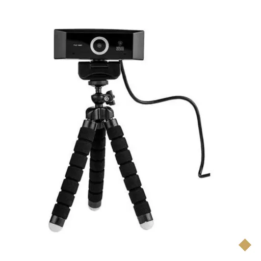 Webcam Kross Elegance com Tripé Ajustável, 1080p - KE
