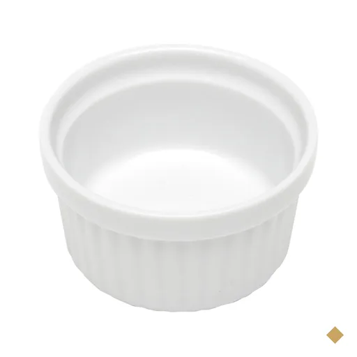Ramekin Canelado Porcelana 40ml Classic Branco Lyor Molheira