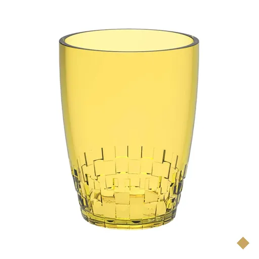Copo Crippa 300ml Plástico Trama Amarelo Água Suco Refrigerante Escolar…
